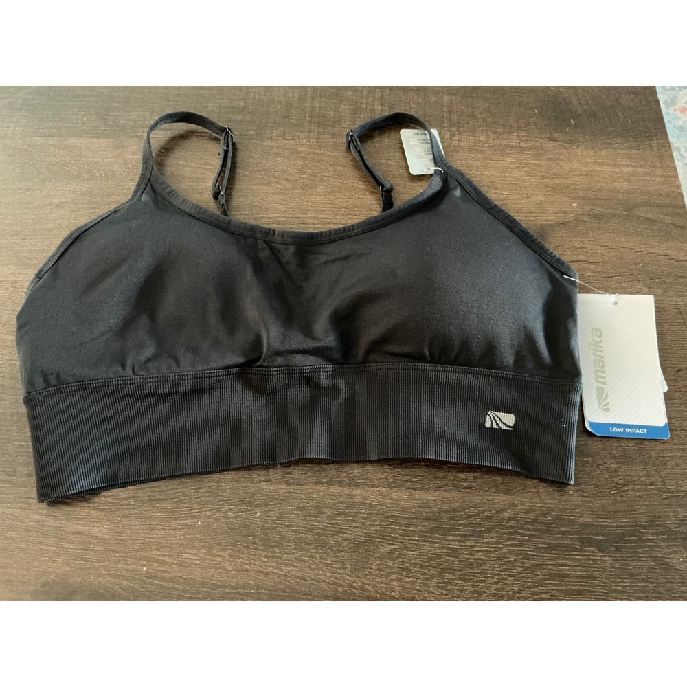 Marika Black‎ Low Impact Sports Bra Removable Cups XL